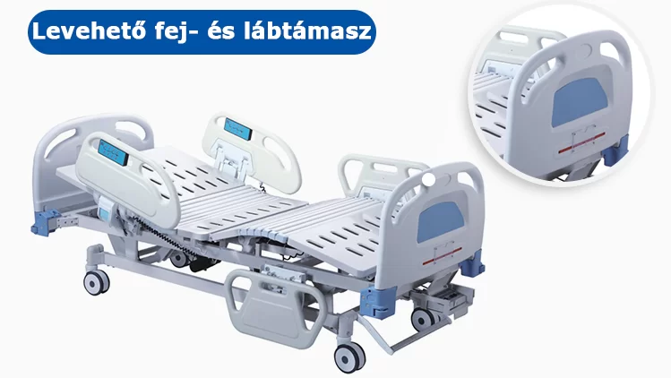 Kórházi 5 funkciós elektromos betegágy – Levehető fej- és lábtámasz